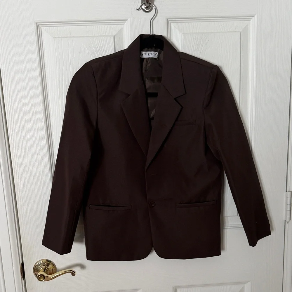 Kids Brown Blazer - Classic Tailored Jacket tip top size 12